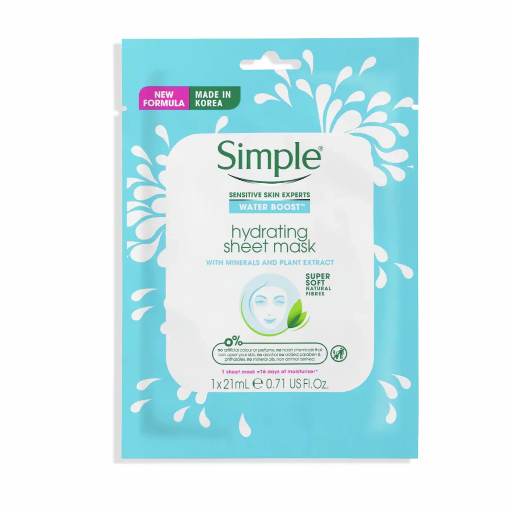 Simple water boost hydrating sheet mask