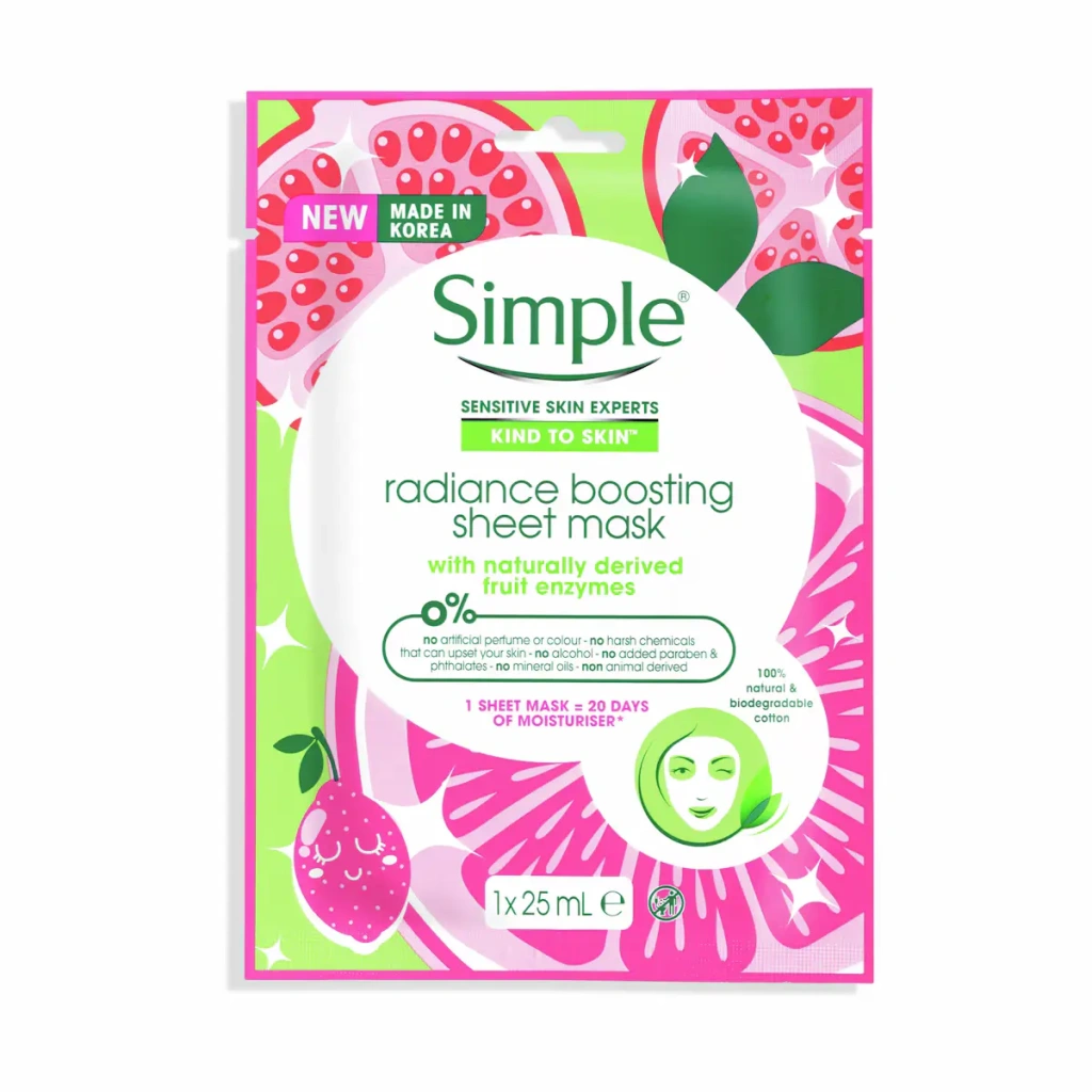 Simple radiance boosting sheet mask